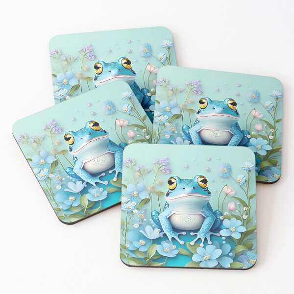 Item preview, Cute Blue Frog with Flowers designed and sold by Frogs All Mighty  & Friends.