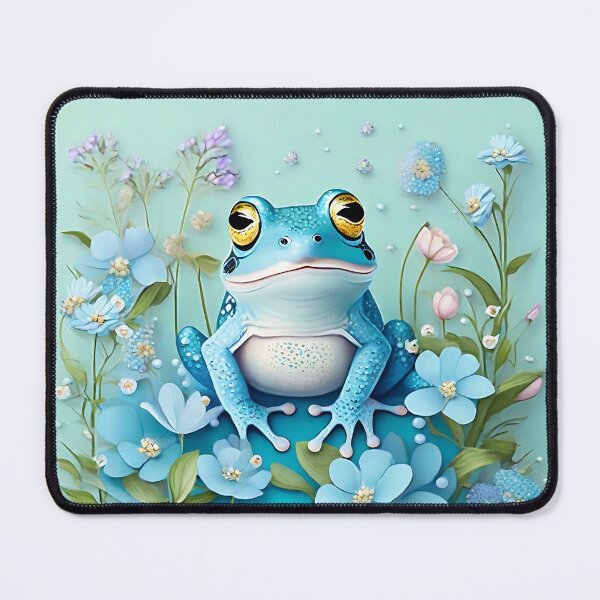 Item preview, Cute Blue Frog with Flowers designed and sold by Frogs All Mighty  & Friends.