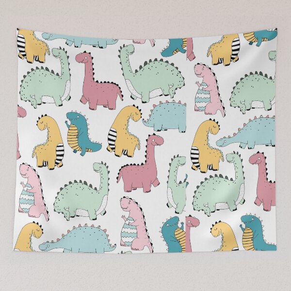 Item preview, Seamless Pattern with Colored Dinosaurs designed and sold by Funwaytrend.