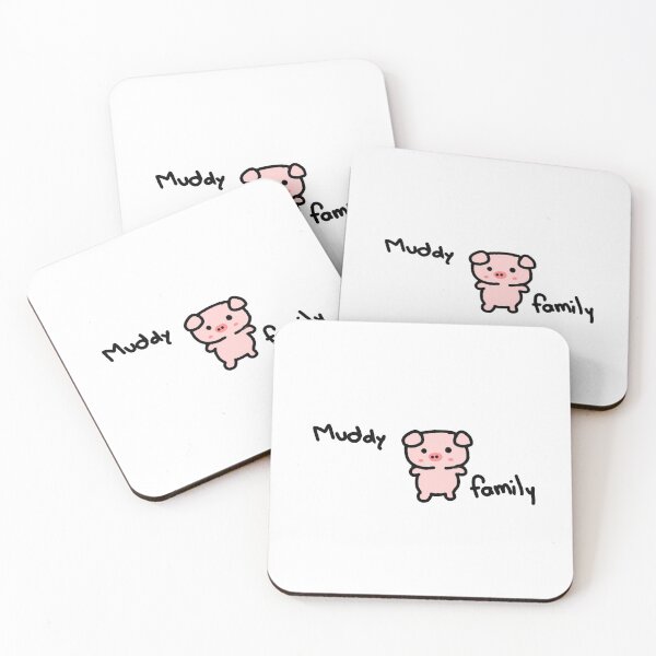 Item preview, Muddy Family ,piggy family doodle Art  designed and sold by ChocoCafeShop.