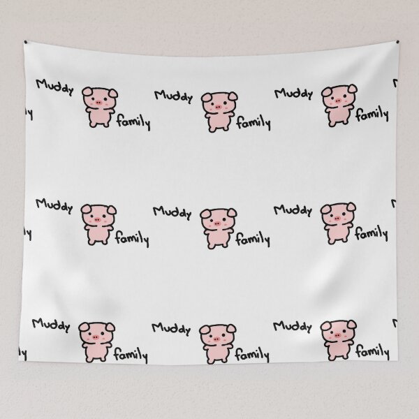 Item preview, Muddy Family ,piggy family doodle Art  designed and sold by ChocoCafeShop.
