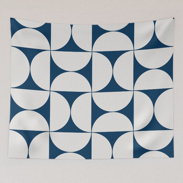 Item preview, Mid-Century Modern Pattern No.22 - Blue and Off-White designed and sold by Zoltan Ratko.
