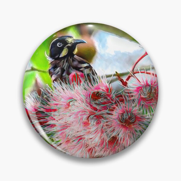 Item preview, New Holland Honeyeater in Corymbia Flower designed and sold by Kathie Thomas.