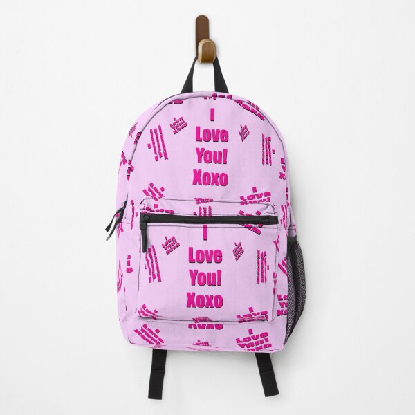 Item preview, I Love You in pink Lettering with xoxo on pink background designed and sold by Victoria Rose.