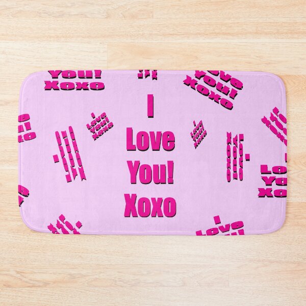 Item preview, I Love You in pink Lettering with xoxo on pink background designed and sold by Victoria Rose.