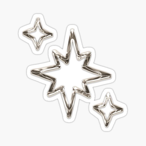 Item preview, three silver chrome stars designed and sold by lunatiris.