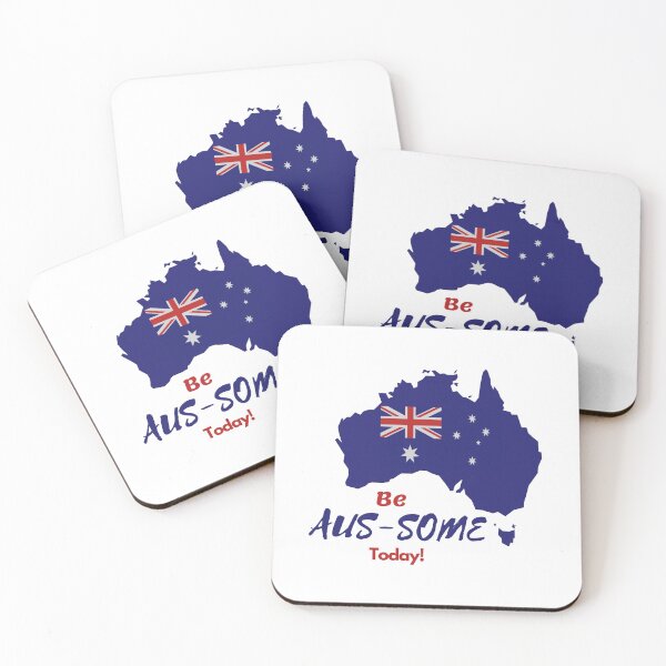 Item preview, Be Aus-some Today - Funny Aussie Pun, Australian Map Inspired Happy Australia Day Celebration designed and sold by mimiscreativity.