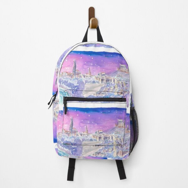 Item preview, Landshut Winterwonderland from Klausenberg at Night with Snow designed and sold by artshop77.