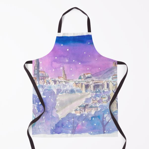 Item preview, Landshut Winterwonderland from Klausenberg at Night with Snow designed and sold by artshop77.