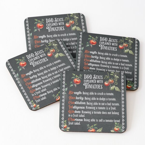 Item preview, D&D Stats explained with tomatoes: str, dex, con. Funny Cooking dnd gift for chef or cook designed and sold by DungeonAtelier.