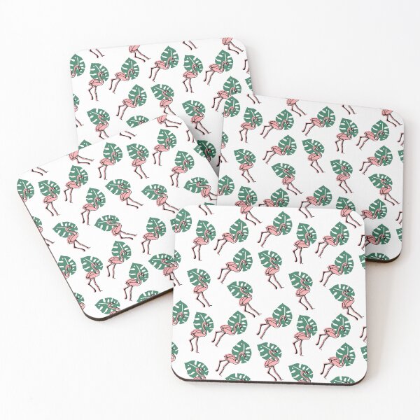 Item preview, Tropical leaves and pink flamingo line drawing designed and sold by dottiedigitals.