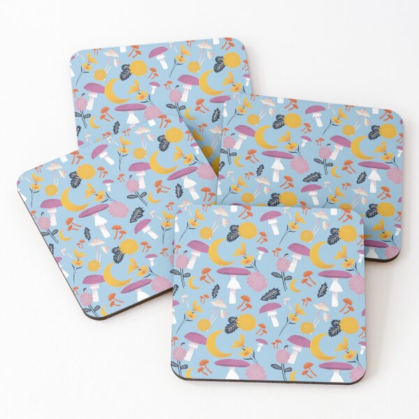 Item preview, Fungi/Mushroom & Moon Pattern blue designed and sold by abi bryan design.