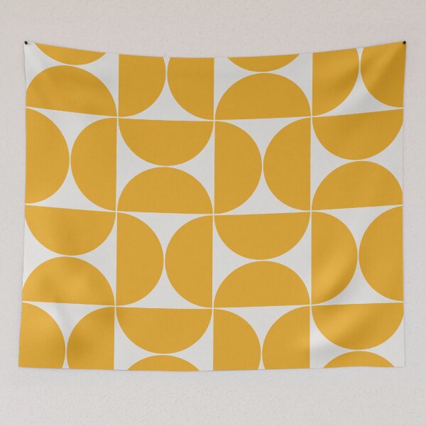 Item preview, Mid-Century Modern Pattern No.26 - Off-White and Mustard Yellow designed and sold by Zoltan Ratko.