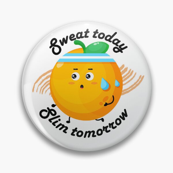 Item preview, Sweat today slim tomorrow || Kawaii orange trys to lose weight  designed and sold by Cosmicworld07.