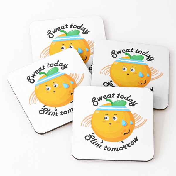Item preview, Sweat today slim tomorrow || Kawaii orange trys to lose weight  designed and sold by Cosmicworld07.