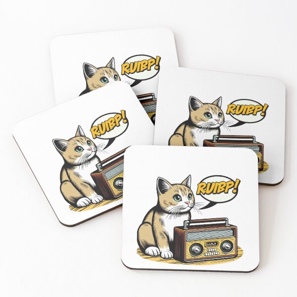 Item preview, cute cat, vintage radio designed and sold by AxelBrook.