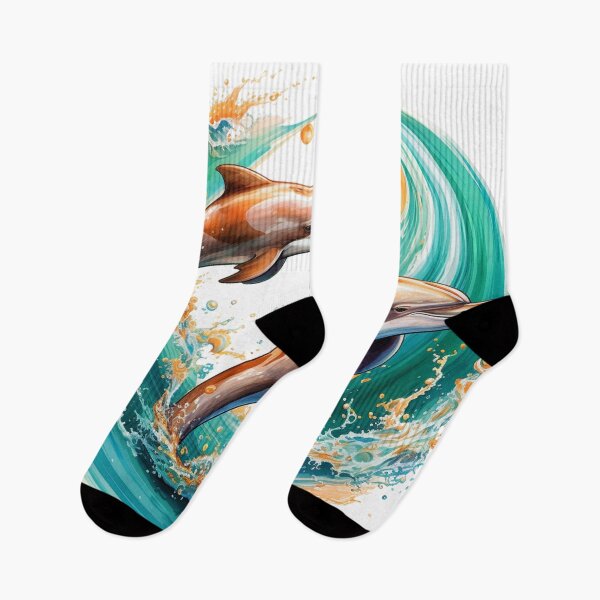 Item preview, Aquatic Joy: Dolphins Dancing on Ocean Waves designed and sold by dungeonwarriors.