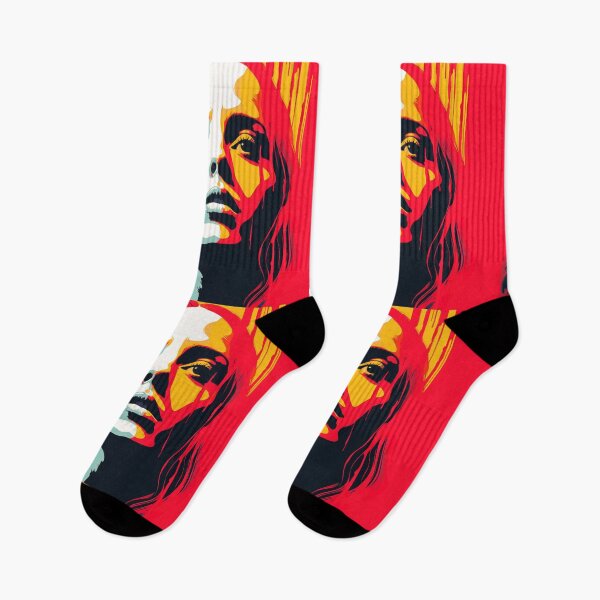 Item preview, Bold Red-Faced Woman Art: Expressive Contemporary Portrait Design designed and sold by BubbleSpy.