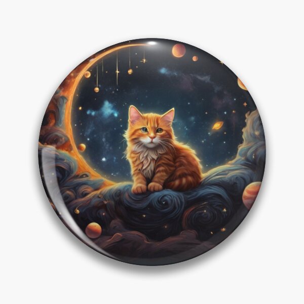 Item preview, Galactic Dreamer - Celestial Cat in Cosmic Slumber designed and sold by Mascot  Beast.