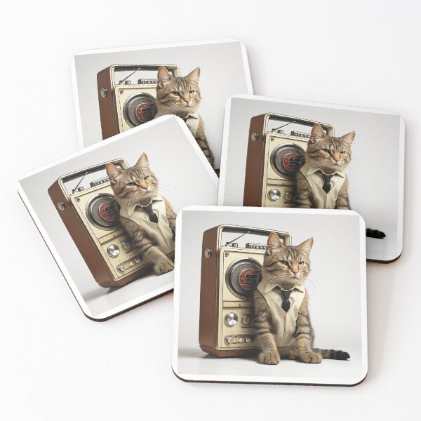 Item preview, Majestic cat and old radio designed and sold by AxelBrook.