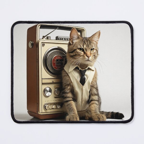 Item preview, Majestic cat and old radio designed and sold by AxelBrook.