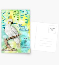 Parrot Lover Birthday with Cockatoo Postcards