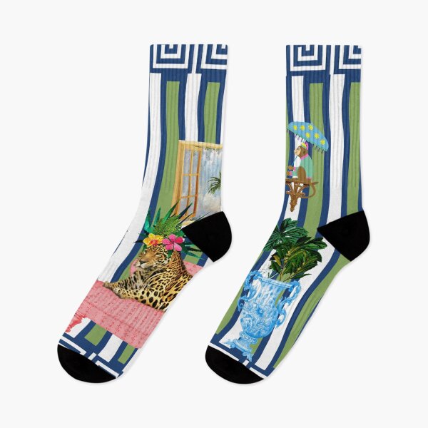 Item preview, Funky Leopard and Monkey's Chinoiserie Stripes designed and sold by jantulov.