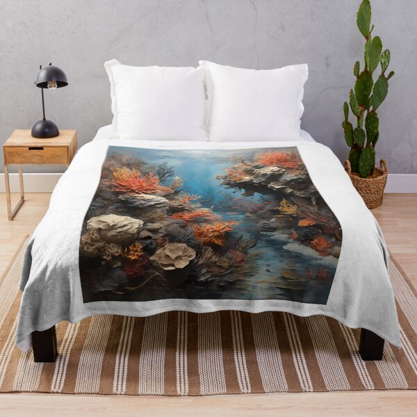 Item preview, Fish swimming in a coral reef, vintage oil painting designed and sold by CreativeSparkzz.