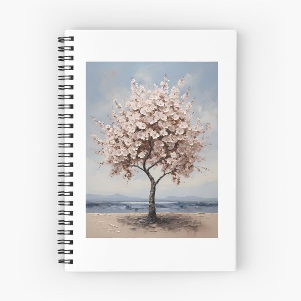 Item preview, A blossoming cherry tree on a hill, vintage oil painting designed and sold by CreativeSparkzz.