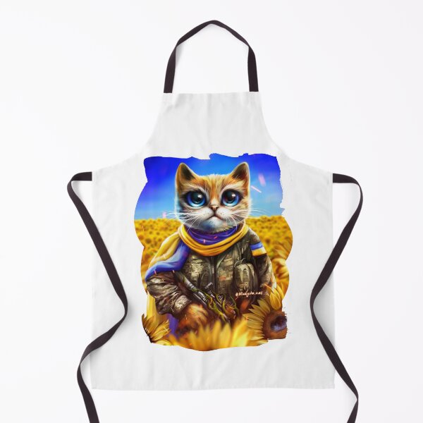 Item preview, Ukrainian cat soldier in the sunflowers field designed and sold by MaryshaArt.