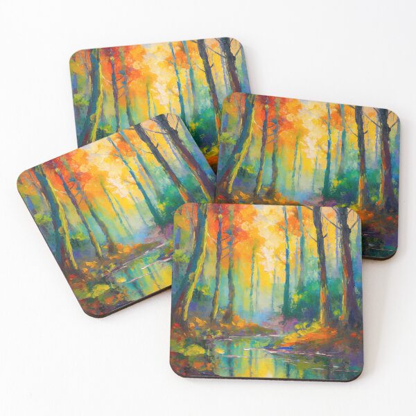 Item preview, Vibrant Abstract Forest Colorful Landscape designed and sold by LuminanceArt.