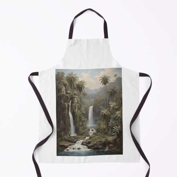 Item preview, Copy of A Beautiful Waterfall in the Rainforest, vintage oil painting designed and sold by CreativeSparkzz.
