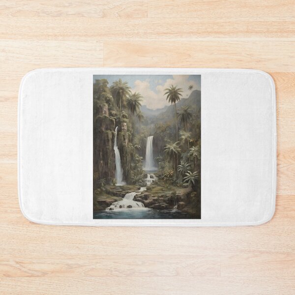 Item preview, Copy of A Beautiful Waterfall in the Rainforest, vintage oil painting designed and sold by CreativeSparkzz.