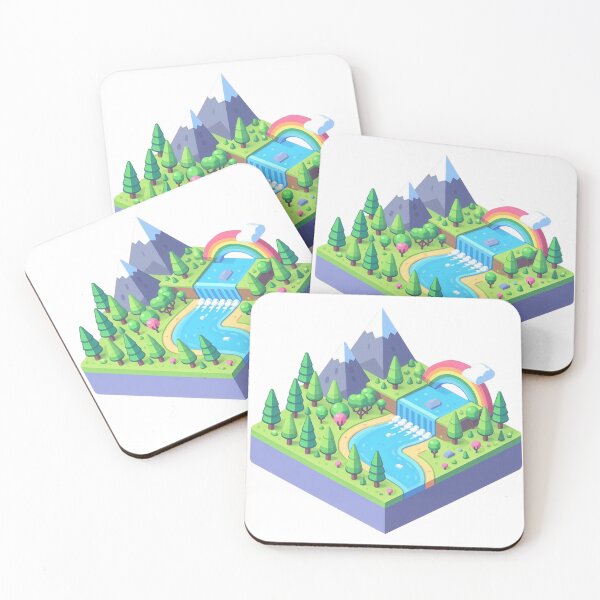Item preview, Cute isometric colorful landscape  designed and sold by hellolen.
