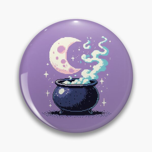 Item preview, Magic Moon Cauldron Pixel Art designed and sold by DakaPixelArt.