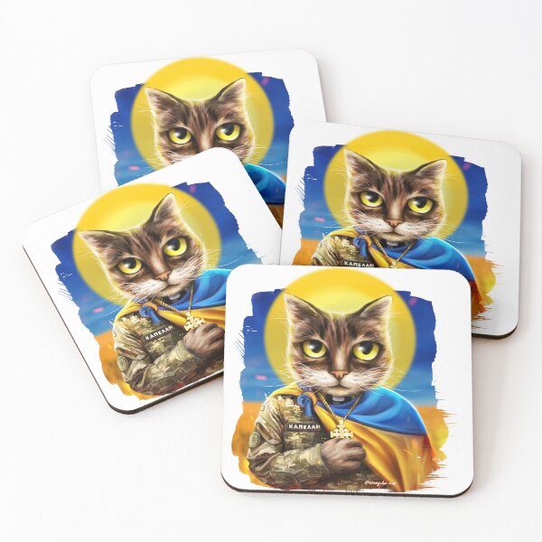 Item preview, Ukrainian cat military chaplain designed and sold by MaryshaArt.