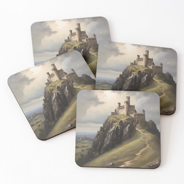 Artikelvorschau, Eine alte Burg auf einem Hügel, Vintage Ölgemälde entworfen und verkauft von CreativeSparkzz.