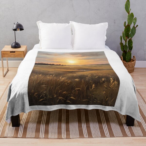 Item preview, Copy of A Sunset Over a Grassy Landscape, vintage oil painting designed and sold by CreativeSparkzz.