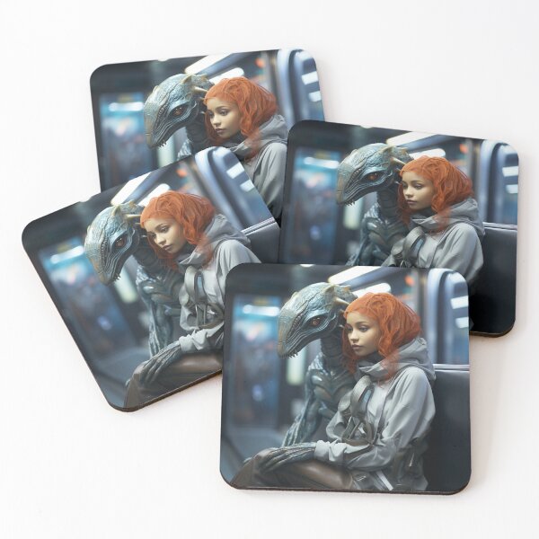 Item preview, Alien and redheaded girl  in subway designed and sold by oilidesing.