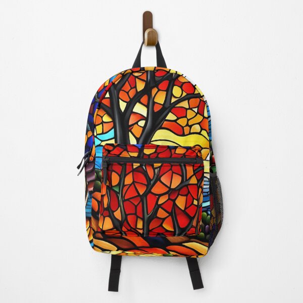 Item preview, Stained Glass River Running Amid Autumn Foliage designed and sold by ChanceTwoArt.