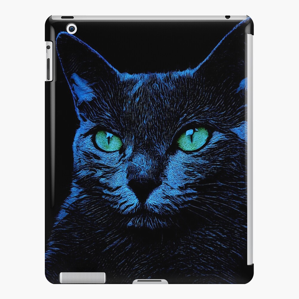 BLUE CAT ON BLACK iPad-Hülle & Skin