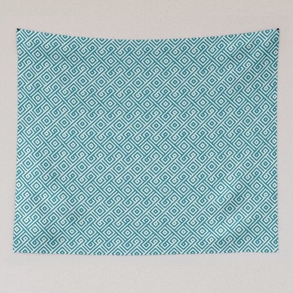 Item preview, African Geometric Pattern in Turquoise and White designed and sold by Harmonish.