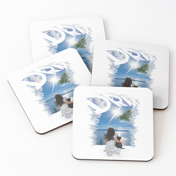 Item preview, Girl Cuddling a Cat on the Beach with Scenic View T-Shirt Art print Design designed and sold by M-Alchemy.
