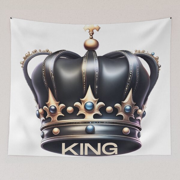Item preview, black crown with inscription king designed and sold by Vilemo.