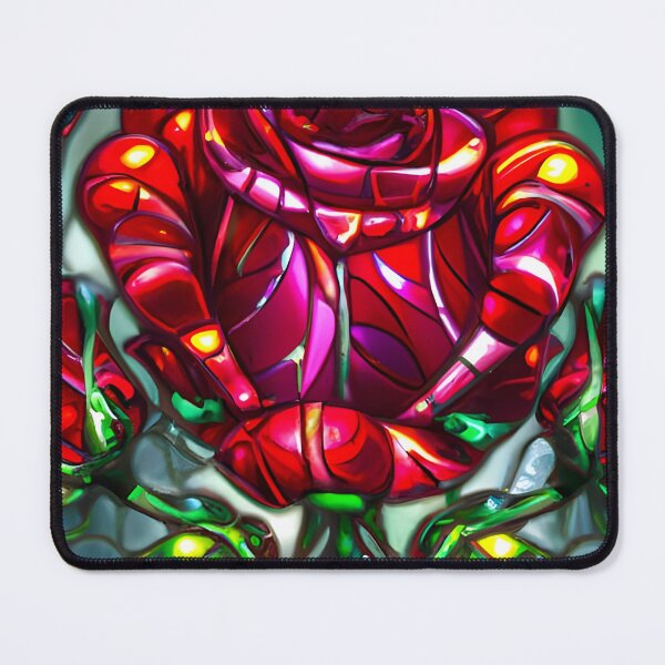 Aperçu de l'œuvre Vitrail Rose Rouge créée et vendue par ChanceTwoArt.