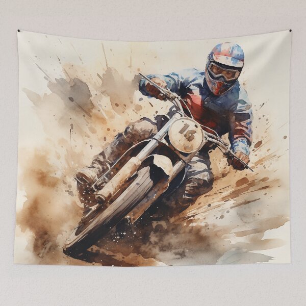 Item preview, Speedway rider watercolor designed and sold by Sp3ctrumOfColor.