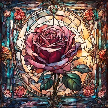 Imagen de la obra Vitral Rosa Rosa de ChanceTwoArt