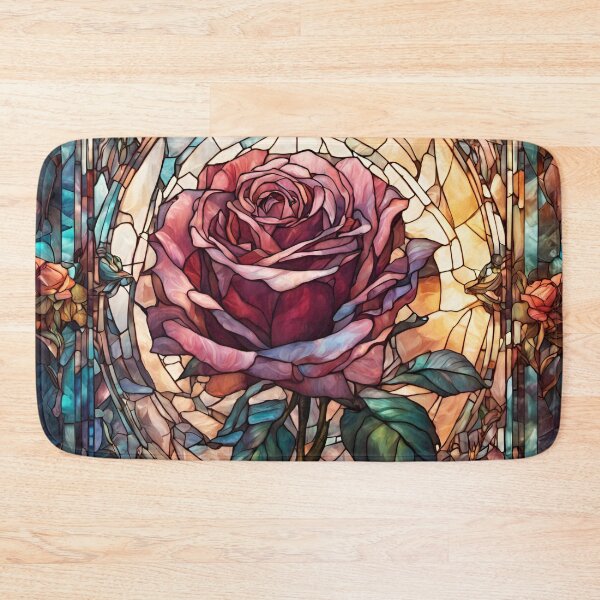 Item preview, Stained Glass Pink Rose designed and sold by ChanceTwoArt.