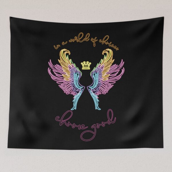 Item preview, Neon angel wings with a crown designed and sold by HarridanCreates.