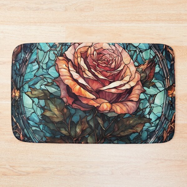 Item preview, Stained Glass Pink Rose designed and sold by ChanceTwoArt.
